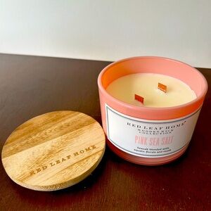 Red leaf home pink sea salt 15oz candle. New.